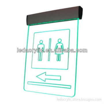 Lighted Toilet Washroom Restroom Signage - Engraving Acrylic LED Edge Lit Glow Signs
